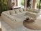 MKS MEBLE Sofa U-Form, Wohnlandschaft, Couch, Ecksofa, Couchgranitur, Polsterecke, Big Sofa XXL, Polstergarnitur - Verso U 9M - Creme Plüsch