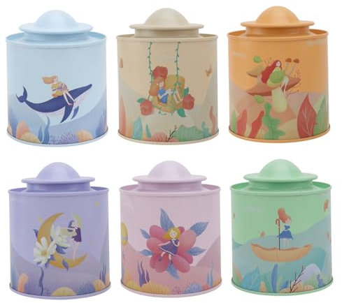 BEBEMOKO 6stücke Teiliges Tinplate Teedosen Bunten Farben Luftdicht Für Aufbewahrung Von Tee Kräutern Und Gewürzen Sorgt Für Frische Und Geschmack