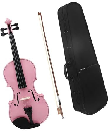 Violon Électrique Violon 4/4 Rose En Bois Massif Avec Étui Archet Tissu Instrument À Cordes Professionnel