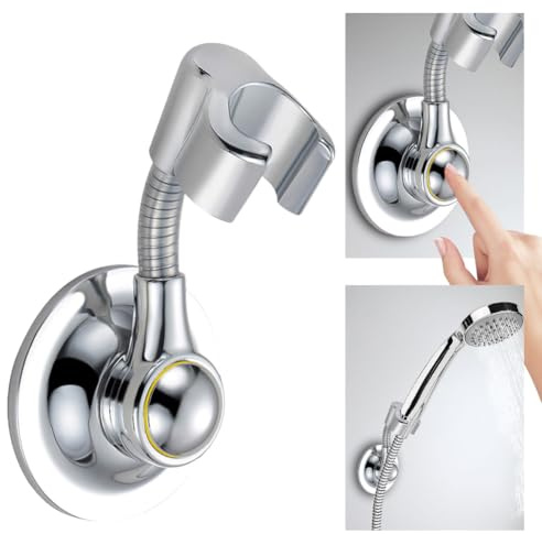 RANJIMA Duschkopfhalterung Magnetisch, Duschkopfhalterung Ohne Bohren, 360° Drehbar Duschkopfhalterung,Universelle Brausehalter Wand Montierte Handbrause Halterung Kleber Handbrause Halterung