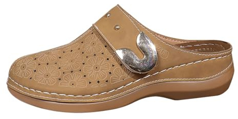 Generisch Orthopädische Hausschuh Damen, Clogs Damen Mit Weiches Fußbett | Gartenschuhe Vorne Geschlossen Pantoletten Halbsandalen Hinten Offen Sommer Schuhe Weichen Sohlen Sandaletten Strandschuhe