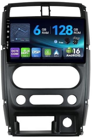 [6G+128G,Octa-Core] - MSD Autoradio für Suzuki Jimny 3 (2005-2019) | Android 16 GPS Navi Radio | CarPlay Android Auto Lenkradsteuerung Dual-Band WiFi DSP DAB | Rückfahrkamera MIC | 2 Din 9 Zoll