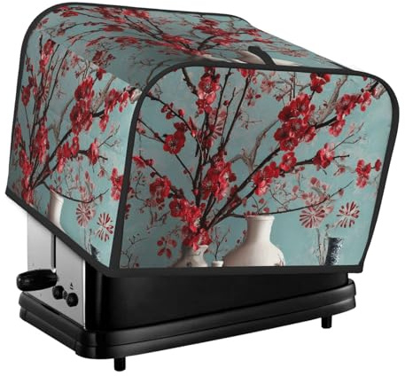 Blau-weiße Vase, Abdeckung für 4-Scheiben-Toaster mit Tasche, Oxford-Gewebeabdeckung für Küchentischtoaster