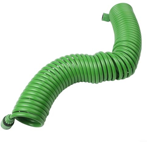 Tubo da giardino a spirale, per irrigazione a molla, con connettori in plastica, per esterni, prato, giardino, piante da interno, verde (15 m)