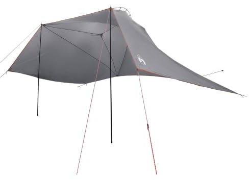 HFXHIJXQ Autozelt Faltbar 350 x 250 cm Mobiles Carport PKW Unterstand aus Polyester und Stahl Faltbare Garage Überdachung für Garten und Einfahrt Grau und Orange