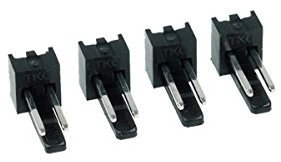 Phobya Fan Power Connector 2Pin Stecker - 4 Stück Black Kabel Connector