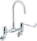 Deva DLV305WM Wall Mounted Bridge Kitchen Sink Tap Chrome with 6 Long Large Lever Action Handles Silver Space Saving Mixer Dual Basin Swivel Spout Taps-12 Year Warranty