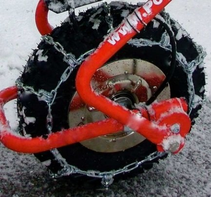 POWERPAC Schneekette passend für ED120 oder ES230 - AKKUSCHUBKARRE ELEKTROSCHUBKARRE AKKUSCHNEERÄUMER AKKUSCHNEESCHIEBER SCHUBKARRE DUMPER MOTORSCHUBKARRE