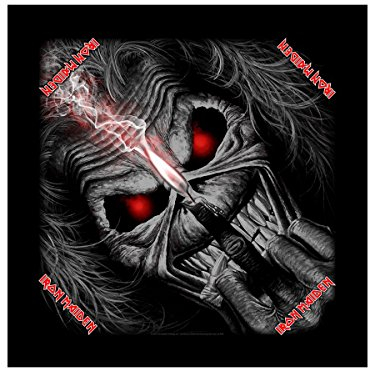Iron Maiden Eddie Candle Finger Bandana Schwarz