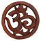 GURU SHOP Geschnitztes Wandbild Deko Wandrelief, Untersetzer - OM 2, Braun, 15x15x2 cm, Masken & Wandschmuck