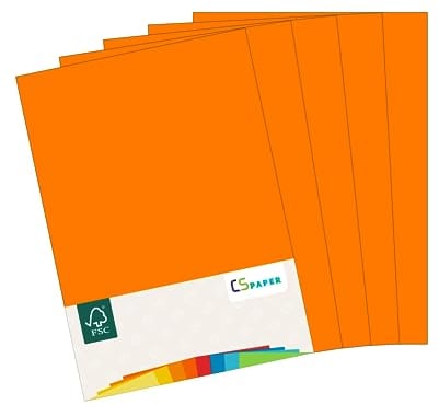 MADE IN EU 50 Blatt farbiges Papier ORANGE A4 80 g/m² CS Paper - Druckerpapier, Kopierpapier, Universalpapier zum Drucken, Basteln & Falten im Format DIN A4. Papier für den Heim- & Bürobedarf