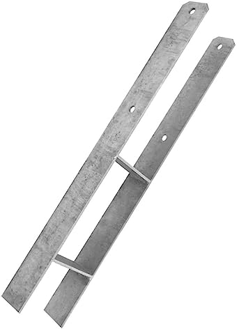 Gartenwelt Riegelsberger H-Pfostenträger 600 x 121 x 6 mm Bodenhülse Pfostenanker Pfostenschuh Anker Carport verzinkt