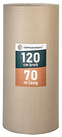 BB-Verpackungen Rollenwellpappe|Wellpappenrolle|Hochwertige Verarbeitung für sicheren Versand & Lagerung|Umweltfreundlich & recyclebar|Vielseitig einsetzbar|Deutsche Qualitätsstandards|1,2 x 70 m