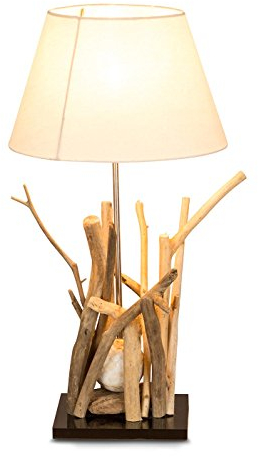levandeo Tischlampe Treibholz 35x35cm 65cm hoch Unikat Lampe Holz
