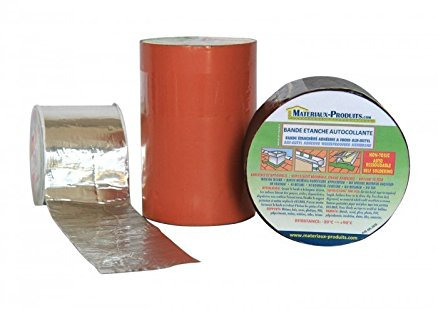 MATPRO Bande etanche autocollante Butyl à froid 10 m x 20 cm Rouge Tuile