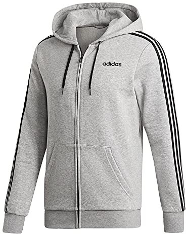 adidas Essentials - Giacca in Pile con Cappuccio e 3 Strisce
