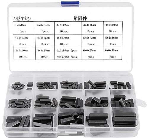 140pcs Round Ended Passfeder Parallel Drive Shaft Keys Set 8mm 10mm 12mm 16mm 20mm 25mm 30mm mit Kunststoffbox