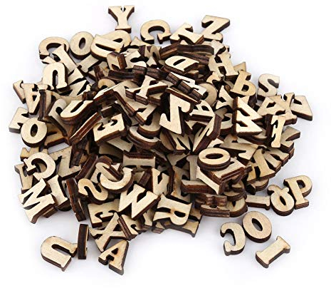 200 Stücke Gemischt Holzbuchstaben Zahlen DIY Holz Decoations Kinder Früherziehung Spielzeug(Briefe)