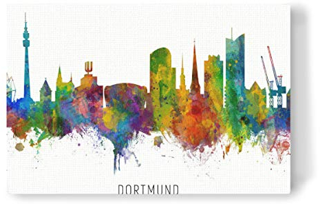 artboxONE Leinwand 30x20 cm Städte Dortmund Germany Skyline txt von Michael Tompsett