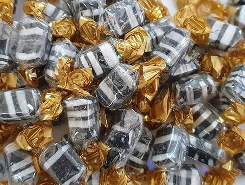 Everton Mint Sweets Hard Boiled Stripey Black Whote Wrapped 115 Pieces (1000g)