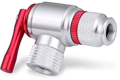 CO2 Bike Tire Inflator, Quick & Easy Presta and Schrader Valve Compatible Bicycle Pump for Road and Mountain Bikes Include Sleeve and No CO2 Cartridges