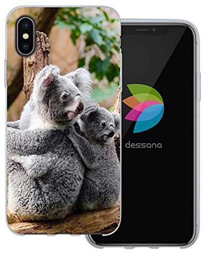dessana Koala transparente Schutzhülle Handy Case Cover Tasche passend für Apple iPhone X Koala mit Baby