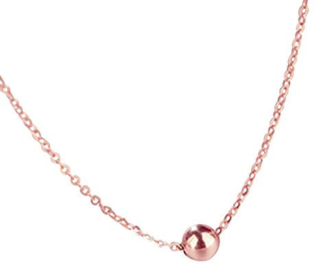 Epinki Y-Ketten 18K Rotgold 750, Kugel mit Anhänger Goldkette, Halskette für Damen, Rose Gold