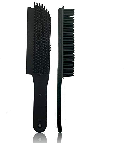2 in 1 Professional Multi-Use Pet Hair Remover RUBBER BRUSH to broom Indoor & Outdoor | Dog Brush | Cat Brush | Cat and Dog Grooming Mit | Durable Carpet Brush for Hair Remover (Black)