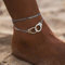 Yienate Boho Love Handschellen Charm Fußkettchen zierlich Silber Layered Fußkettchen Armband Strand Fußkette Schmuck Zubehör für Frauen und Mädchen