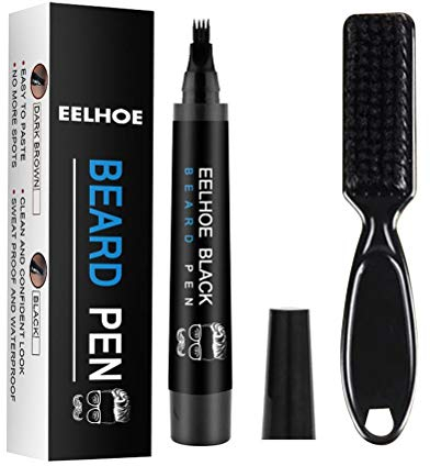 CZSMART Bartfüller Stift Bleistift, Wasserdicht Beard Filling Pen Kit, 2 Stück Langlebige Beard Filler Pencil mit Pinsel, Enhance Gesichtshaar Bartstift Schnurrbart &