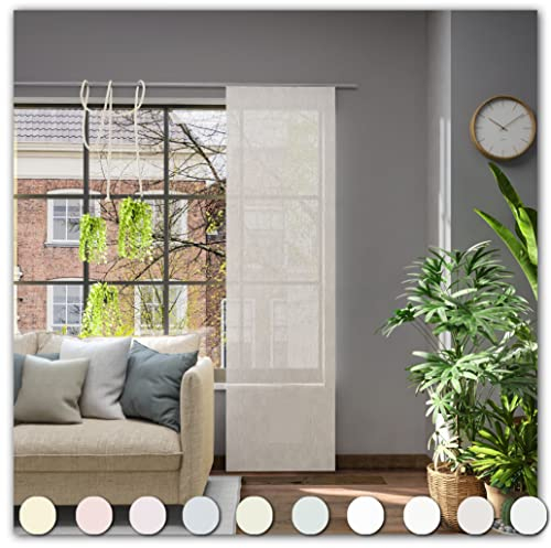 Neutex for you! Libre ECO Schiebevorhang, Gardine, Vorhang, Halbtransparent, 245 x 60 cm (H/B), 481437, Made in Europe, Oeko-Tex Standard 100, Leder
