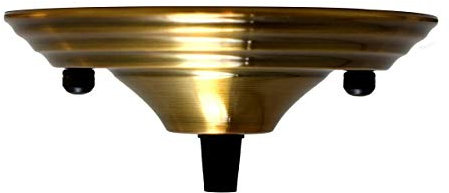 LEDSone Ceiling Rose Pendant Cable Grip Clamp Plate for Light Fitting Hanging Lamp, Front Fitting 140mm Yellow Brass Full Set UK Stock