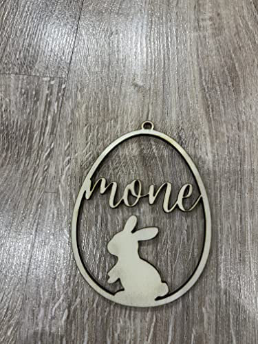 Osterei personalisiert modern aus Holz Anhänger Ostern mit Name Ostergeschenk Osterdeko Osteranhänger | Holzanhänger | Osternest | Osterkorb (Hase)