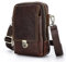 Contacts Echtes Leder Herren Kleine Messenger Taillentasche Gürteltasche Telefon Brieftasche Geldbörsenhalter für Sportcamping Wanderreisen (Rot Braun)