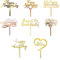 6 Stück Happy Anniversary Cake Topper, Gold Silver Wedding Anniversary Acryl Cake Toppers, Happy Anniversary Party Decorating supplies (6)