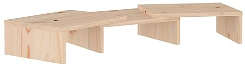 vidaXL Soporte para Monitor Elevador Armario de Escritorio Pantalla Portátil Mesa Estante Exhibición Madera Maciza de Pino 60x24x10,5 cm