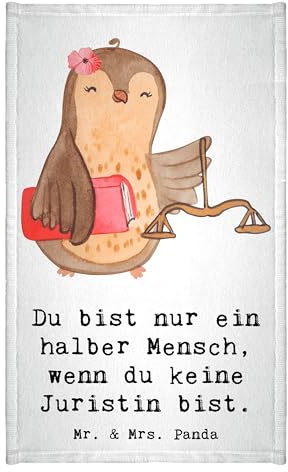 Mr. & Mrs. Panda Gäste Handtuch Juristin Herz - Geschenk, Anwältin, Kollege, Jura Studium, Firma, Gästetuch, Kinder Handtuch, Master of Laws,