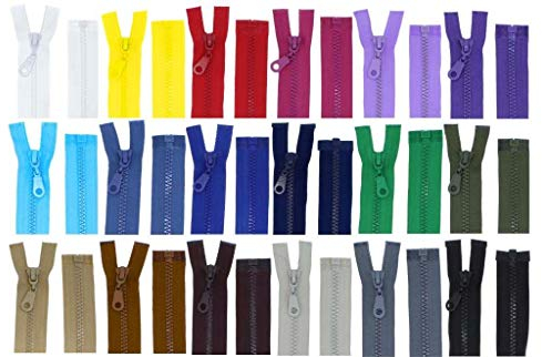 Reißverschlüsse Kunststoff Plastik Reißverschluss grob 5mm teilbar (20 cm, schwarz)