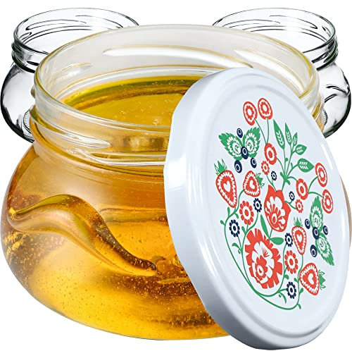 KADAX 10st Einmachgläser 300 ml mit Schraubdeckel fi82 mm, Miniaturgläser für Honig und Gewürze, Marmeladengläser mit Deckel, Luftdichte Gläschen zum Verschenken