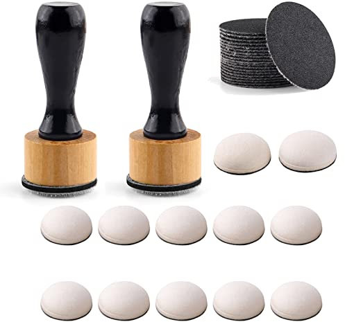 Briartw 36 PCS,2 PCS Mini Ink Blending Tool,14pcs Domed Foams and 20 Pieces Sanding Disks,Round Replacement Medium-Grit Sandpaper Provides The Ideal Friction to Work On Cardstock, Chipboard, Wood