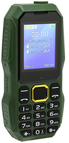 Smartphone Robusto per Anziani, Cellulare Sbloccato per Genitori Anziani, Persone con Problemi di Vista, Doppia SIM, Pulsanti Grandi, 5800 MAh, Radio, Altoparlante, Torcia a LED (Verde)