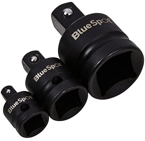 BlueSpot 3 Pcs Impact Adaptor Set | Socket Reducer | Female Drive To Male Drive | Chrome Vanadium | 3/4 F x 1/2 M, 1/2 F x 3/8 M, 3/8 F x 1/4 M | Garage | Repair | Hand Tools | DIY | UK FREE P&P
