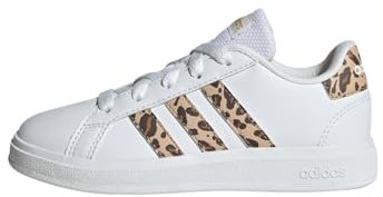 adidas Unisex Grand Court 2.0 Shoes Kids Tennisschuh, Cloud White/Magic Beige/Gold, 36 2/3 EU