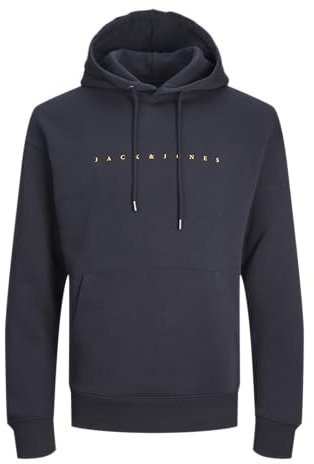 JACK & JONES Mens Jjestar Jj Noos Pls Hooded Sweatshirt, Dark Blue, 2XL UK