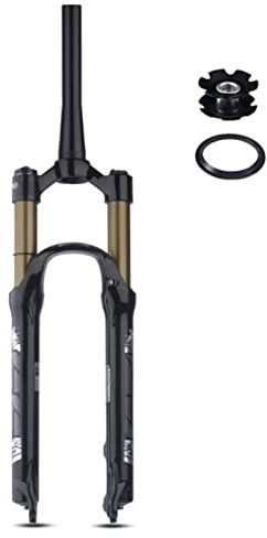 ZECHAO Reise 120mm MTB Fahrrad Luft Vorderrad Gabel,Ultraleichte Aluminiumlegierung 26/27.5/29 Stoßdämpfer Feder Vordergabel 9mm Achse Fahrrad Federgabel (Color : Tapered Manual Lock, Size : 27.5in
