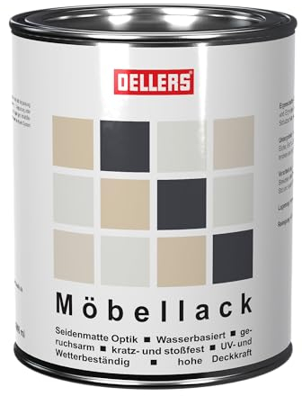 Peinture meuble OELLERS, 1 l, RAL 9011 noir graphite, peinture bois, métal, plastique, pour l'intérieur & l'extérieur, satiné mat