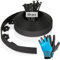 Bordure Jardin Exterieur, Hauteur avec Ancrages au Sol + Paire de Gants Bordure Jardin Exterieur, Bordure Jardin Plastique, Bordurette de Jardin Flexible (noir10)