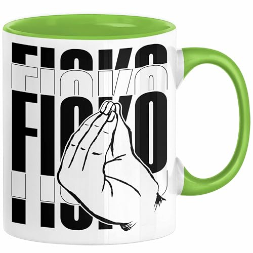 Italiener Geschenk Tasse Ficko Italienische Handbewegeung Kaffee-Becher (Grün)