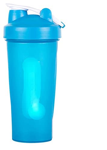 GraSky Bouteille shaker de sport portable de 400 ml pour mélanger la poudre de protéines de lactosérum - Bleu