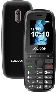 Logicom - Mobile Double Sim Le Posh 402, écran 1,77’’, Batterie de 1000 mAh, Autonomie jusqu'a 4h en Communication et Jusqu’à 200h en Veille, avec Une Fonction Torche - Noir